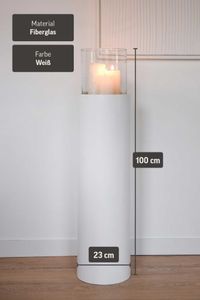 Windlichtsäule Windlicht rund CANDIRO Weiß Matt Windlichtsäule Windlicht rund CANDIRO Weiß Matt