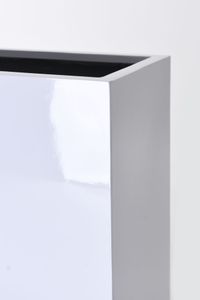2er Set Pflanzkübel Raumteiler Fiberglas "Elemento", Weiß Hochglanz