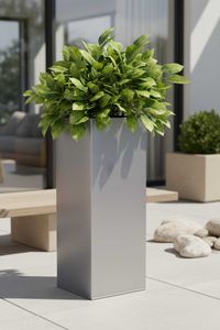 Pflanzkübel Blumenkübel Zink "Block", Silber Pflanzkübel Blumenkübel Zink "Block", Silber