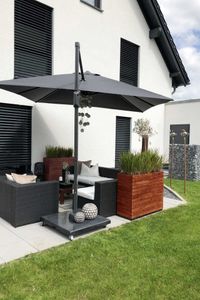 Pflanzkübel Sichtschutz Holz Akazie "Elemento" Braun