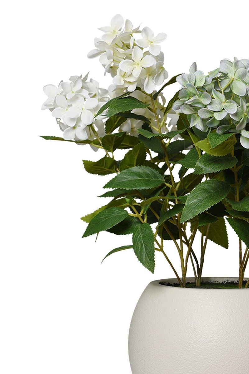 Kunstpflanze Hortensie im Topf Kunststoff HYDRANGA creme | 1110580