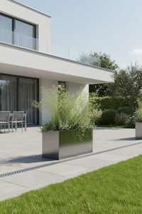 Pflanzkübel Pflanztrog aus Edelstahl "Maxi", Gebürstet