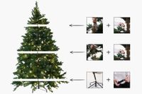Künstlicher Premium Weihnachtsbaum Nordmanntanne LED, 120 cm hoch