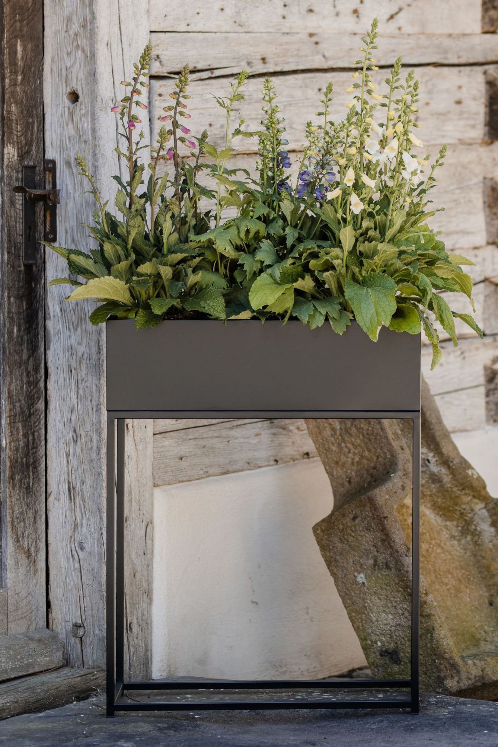 Dekobox Pflanzbox pulverb. Stahlblech "Style", Schwarz Matt