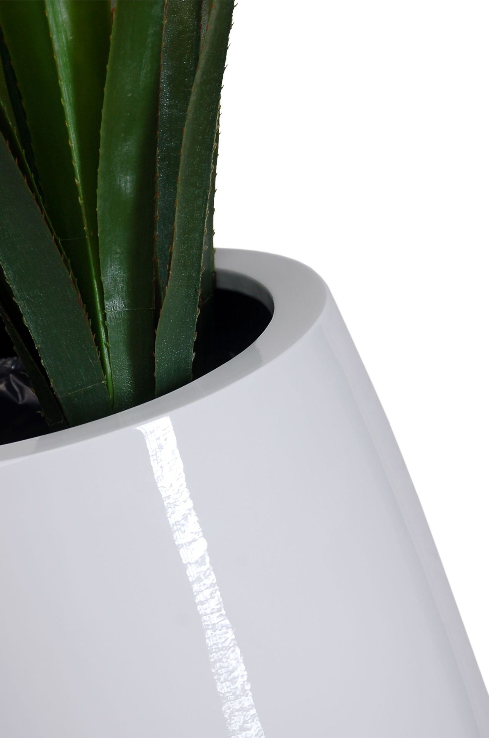 Exklusiver Pflanzkübel Fiberglas "Magnum" Weiß Hochglanz