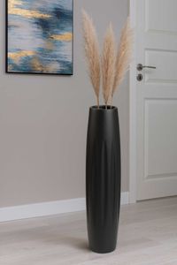 Bodenvase Fiberglas VERTIGA Schwarz Matt