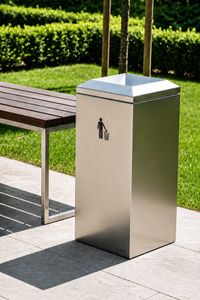 Mülleimer Abfalleimer Edelstahl "Bibox", Gebürstet