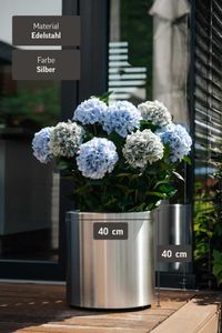 Pflanzkübel Blumenkübel Edelstahl "New Rondo", Gebürstet