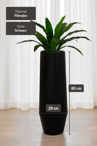 Pflanzkübel Bodenvase Fiberglas BERBELO Schwarz Matt Pflanzkübel Bodenvase Fiberglas BERBELO Schwarz Matt
