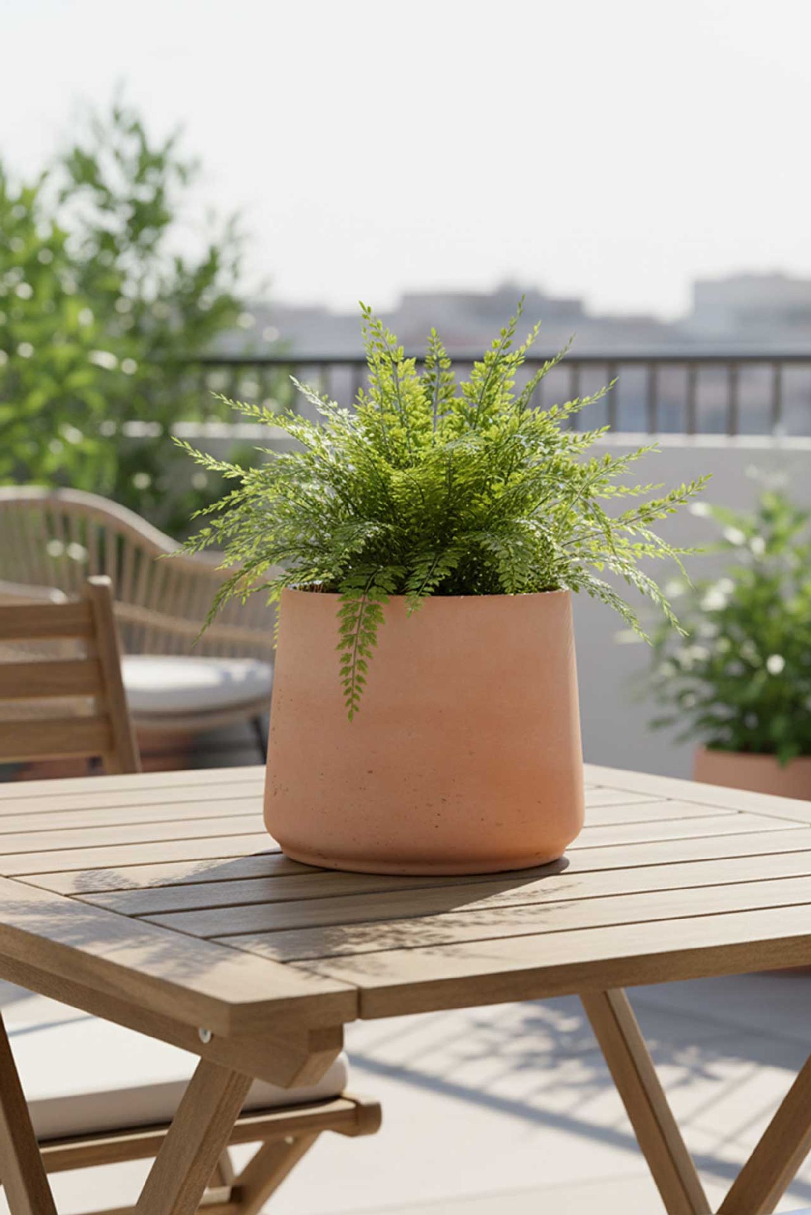 Blumentopf Fiberglas TROPICO Vulkanapricot