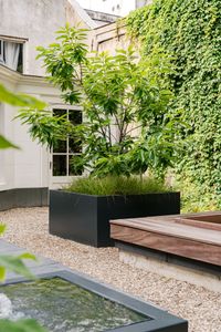 Pflanzkübel Blumenkübel eckig Aluminium CORE Schwarzgrau Matt