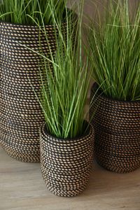 Pflanzkübel Rattan MACETA Schwarz Natur