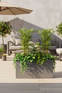 Pflanzkübel Raumteiler Fiberglas Beton-Design Grau ELEMENTO SLIM Pflanzkübel Raumteiler Fiberglas Beton-Design Grau ELEMENTO SLIM