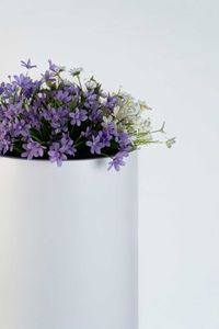 Pflanzgefäß Bodenvase SOLERIO Fiberglas Weiß Matt