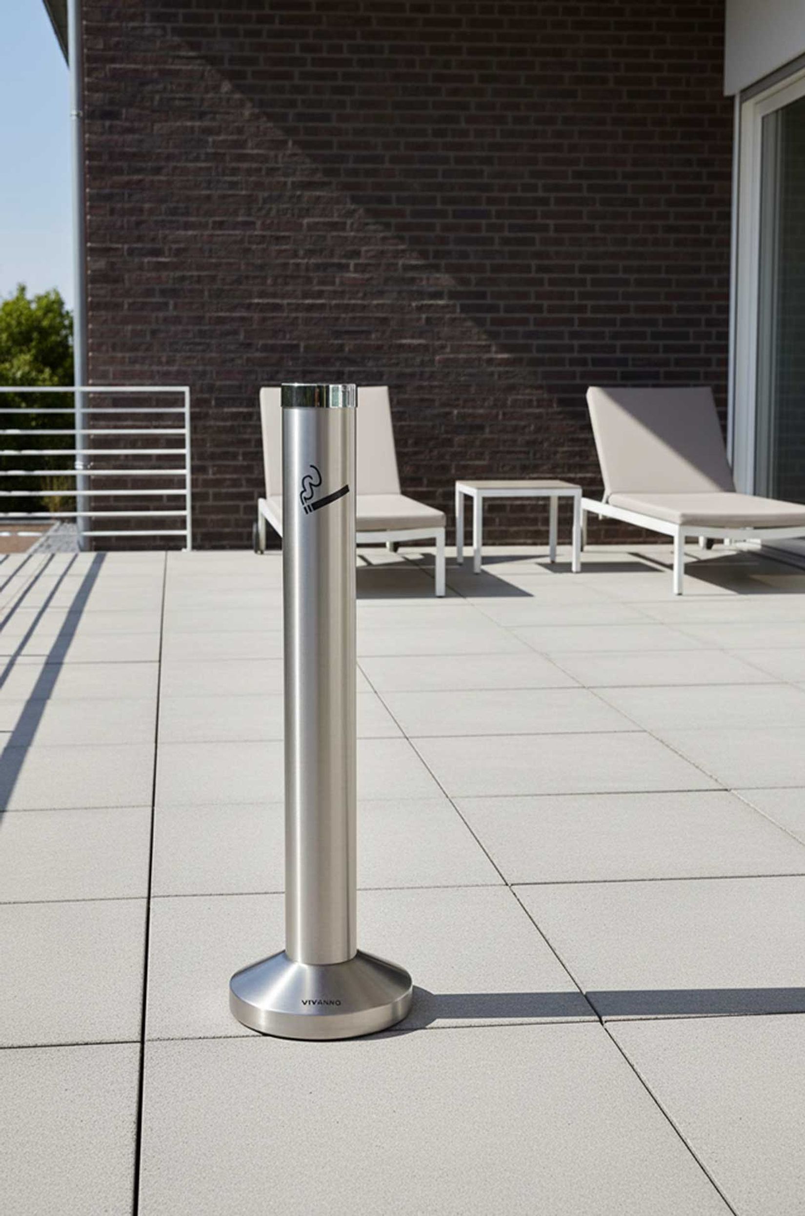 Standaschenbecher Standascher Edelstahl "Fumo", Gebürstet/Poliert