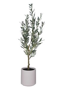 Kunstpflanze Olivenbaum im cremefarbenen Dekoptopf OLIVO grün 