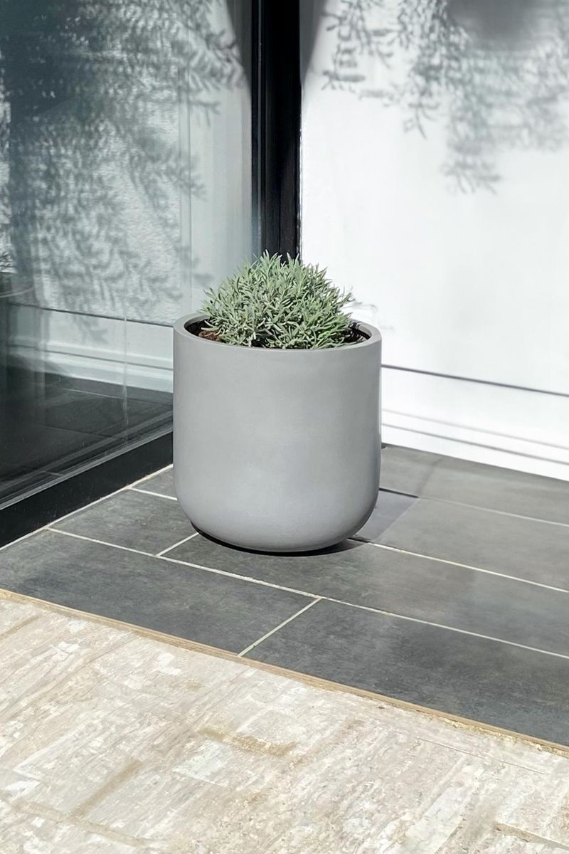 Blumentopf Pflanztopf Fiberglas CHICO Beton-Design Grau | 40x40 cm | 17101214040