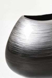 Dekovase CAZU Fiberglas 27x15x21 cm Silber