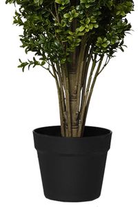 Kunstpflanze Buchsbaum im schwarzen Kunststofftopf BUXA