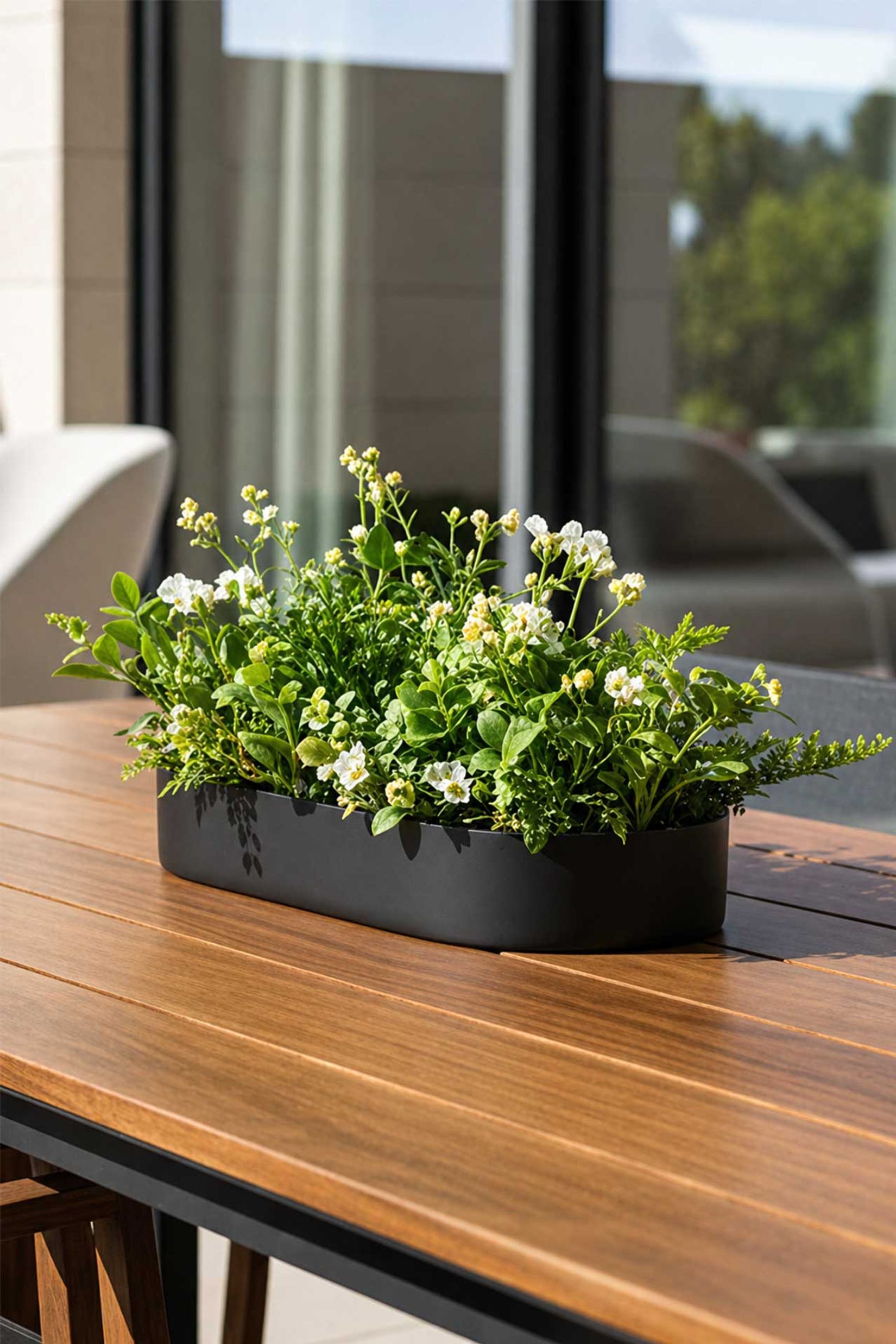 Pflanzschale Dekoschale Fiberglas SOLENA Anthrazit