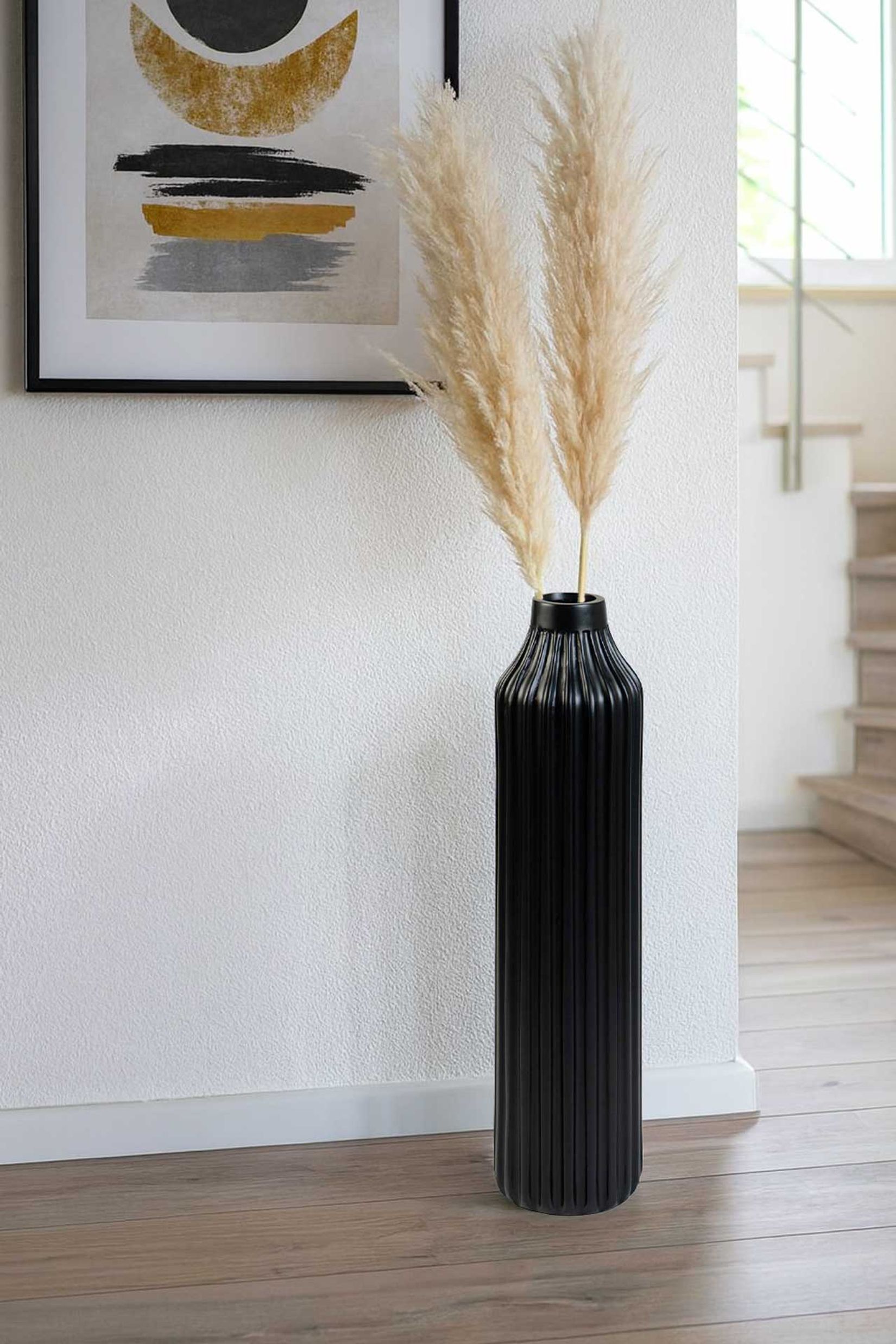 Bodenvase Fiberglas VERTO Schwarz Matt