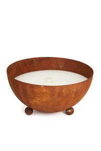 Schale mit Kerze Cortenstahl Halbkugel SOPLAR