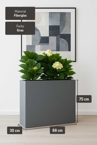 Pflanzkübel Sichtschutz Fiberglas Graphitgrau ELEMENTO
