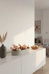 Pflanzschale Dekoschale SOLENA Fiberglas Betongrau