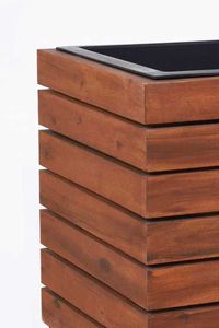 Pflanzkübel Blumenkübel Holz Akazie "Block" Würfel, Braun