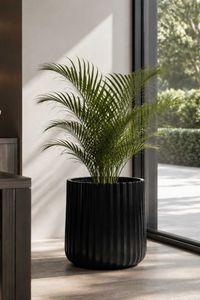 Blumentopf VEKRA Fiberglas 48x50 cm Schwarz Blumentopf VEKRA Fiberglas 48x50 cm Schwarz