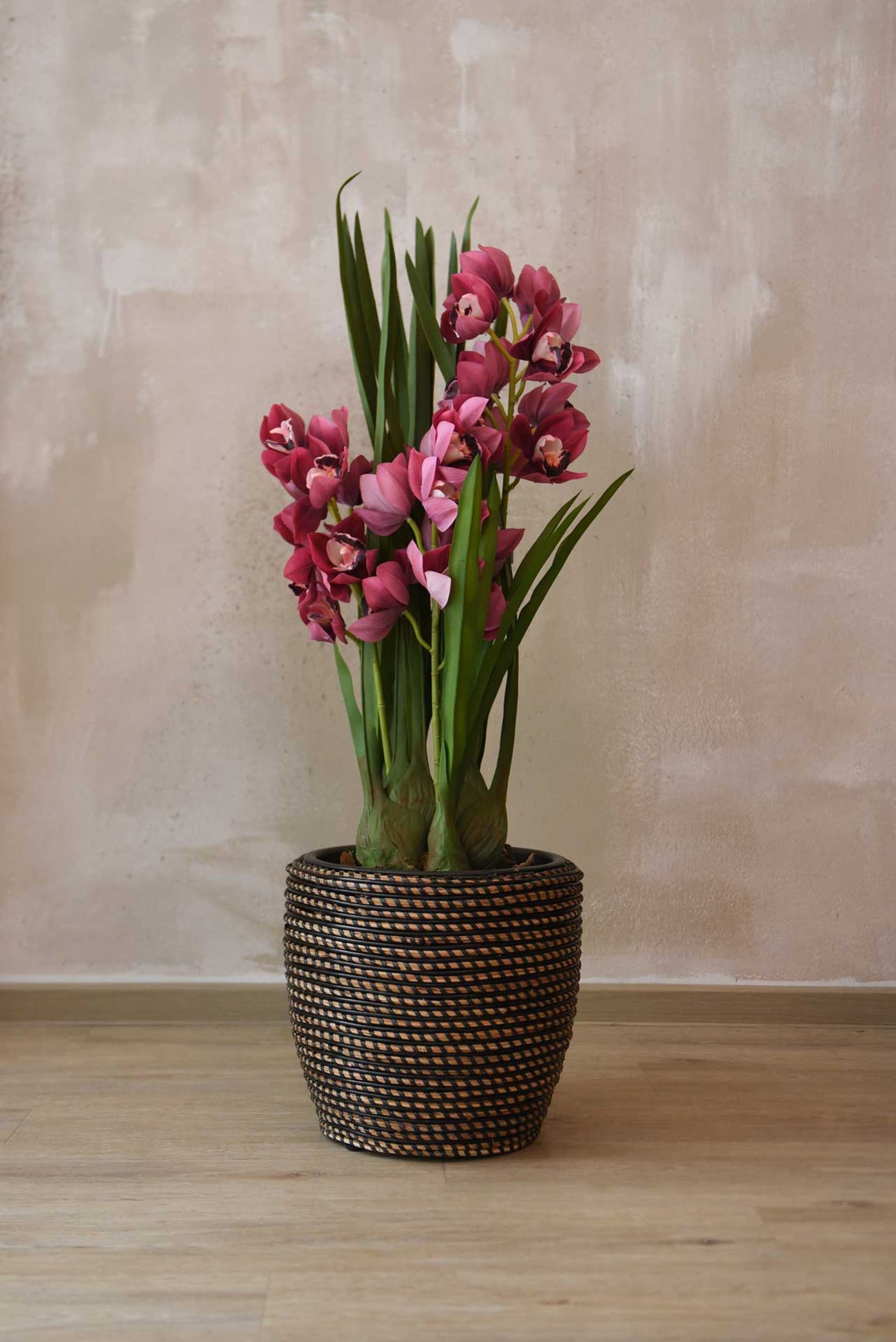 Pflanzkübel Rattan MASTELLO Schwarz Natur