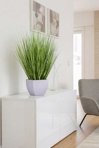 Kunstgras im Topf Gras künstlich Kunstpflanze Zebragras ZEBRA - Grün