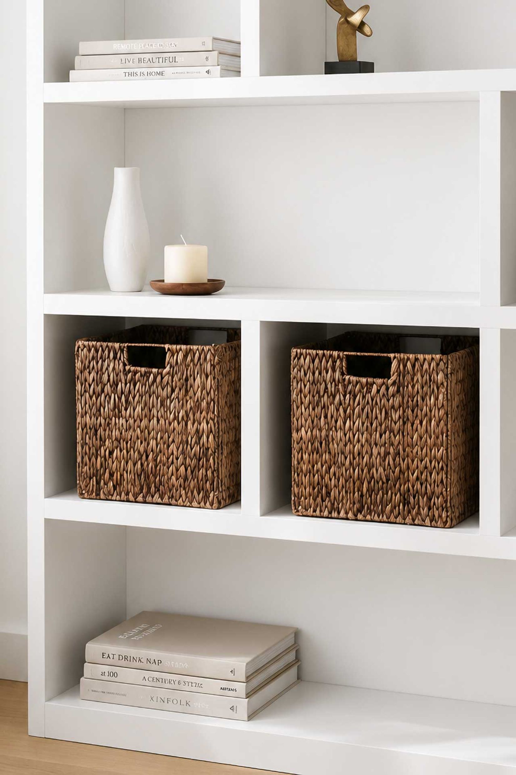 2er Set Regalkorb Schrankkorb Wasserhyazinthe "New Asia", Braun