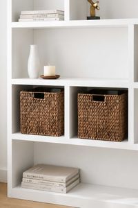 2er Set Regalkorb Schrankkorb Wasserhyazinthe "New Asia", Braun