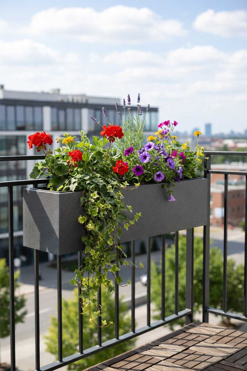 Balkonkasten Blumenkasten Fiberzement Milano