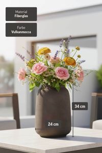 Tischvase MONTI Fiberglas 24x34 cm Braun