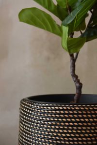 Pflanzkübel Rattan MASTELLO Schwarz Natur