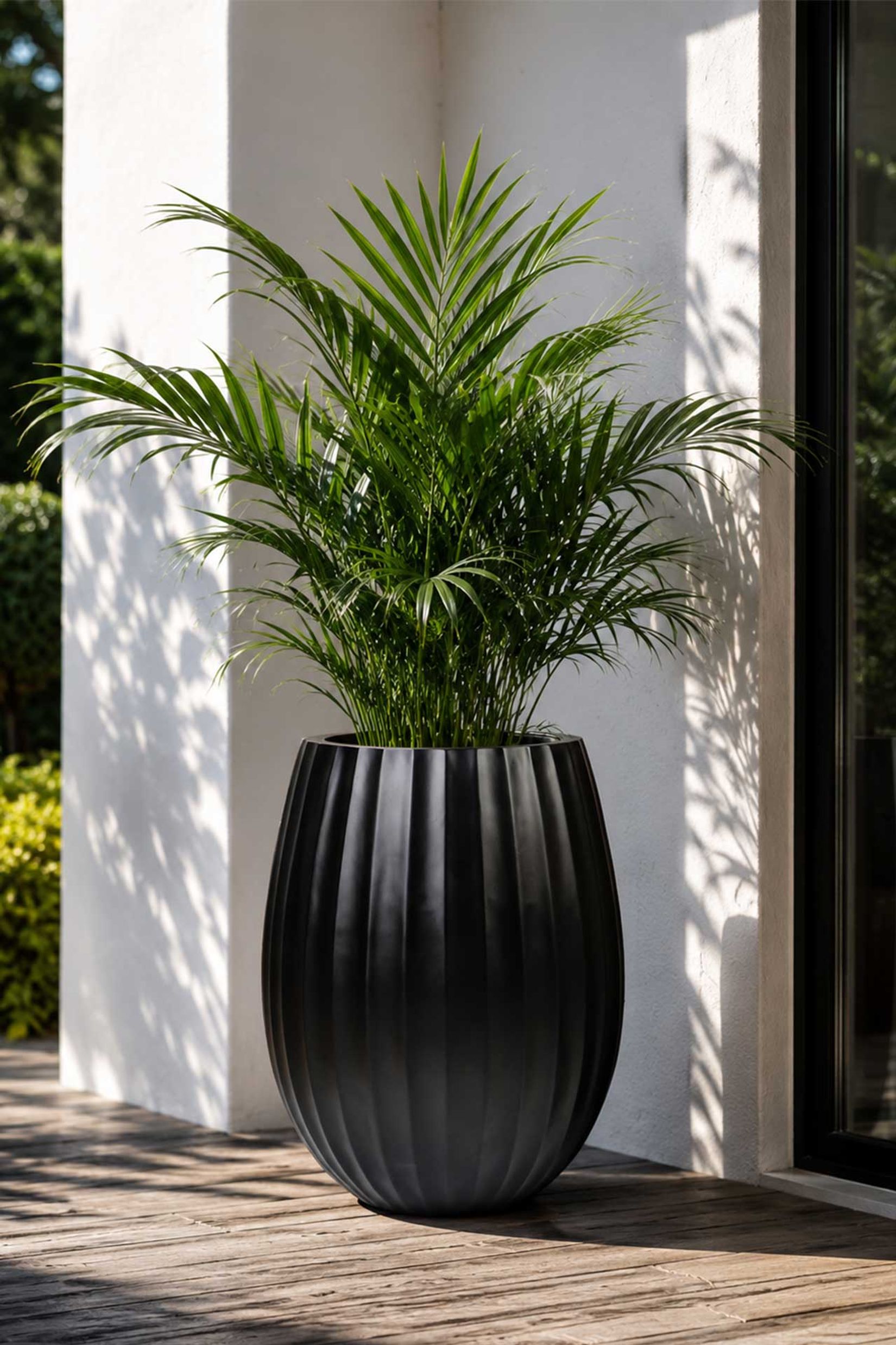 Blumentopf BALAO Fiberglas 39x50 cm Schwarz