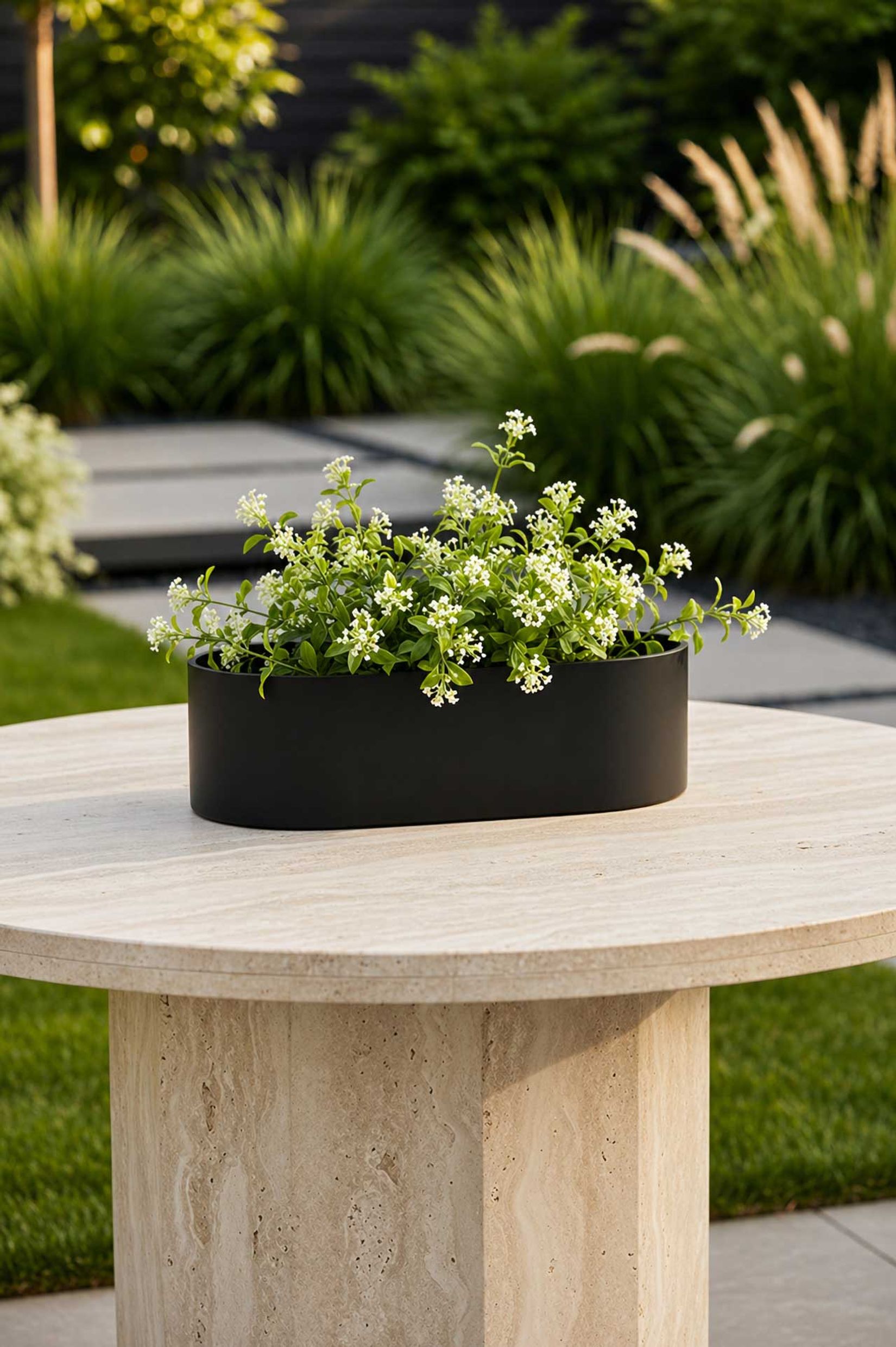 Pflanzschale Dekoschale Fiberglas SOLENA Anthrazit