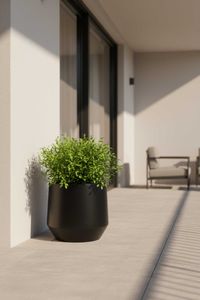 Blumentopf Pflanztopf Fiberglas NEXORA Schwarz