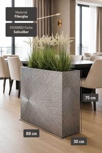 Raumteiler Fiberglas ELEMENTO 88x30x75 cm Silber
