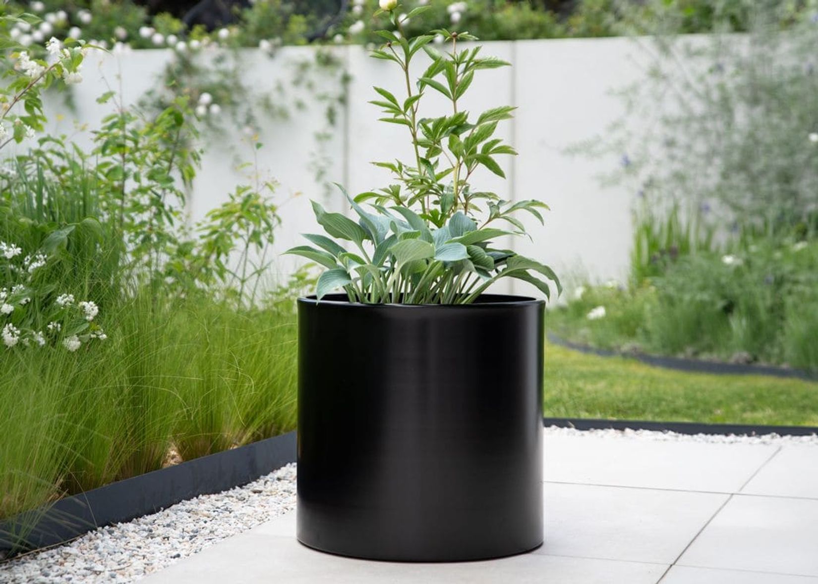 Pflanzkübel schwarz rund New Rondo Terrasse