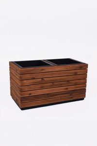 Pflanzkübel Pflanztrog Holz Akazie "Maxi", Braun