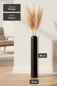 Bodenvase Fiberglas Schwarz Matt DIRETO
