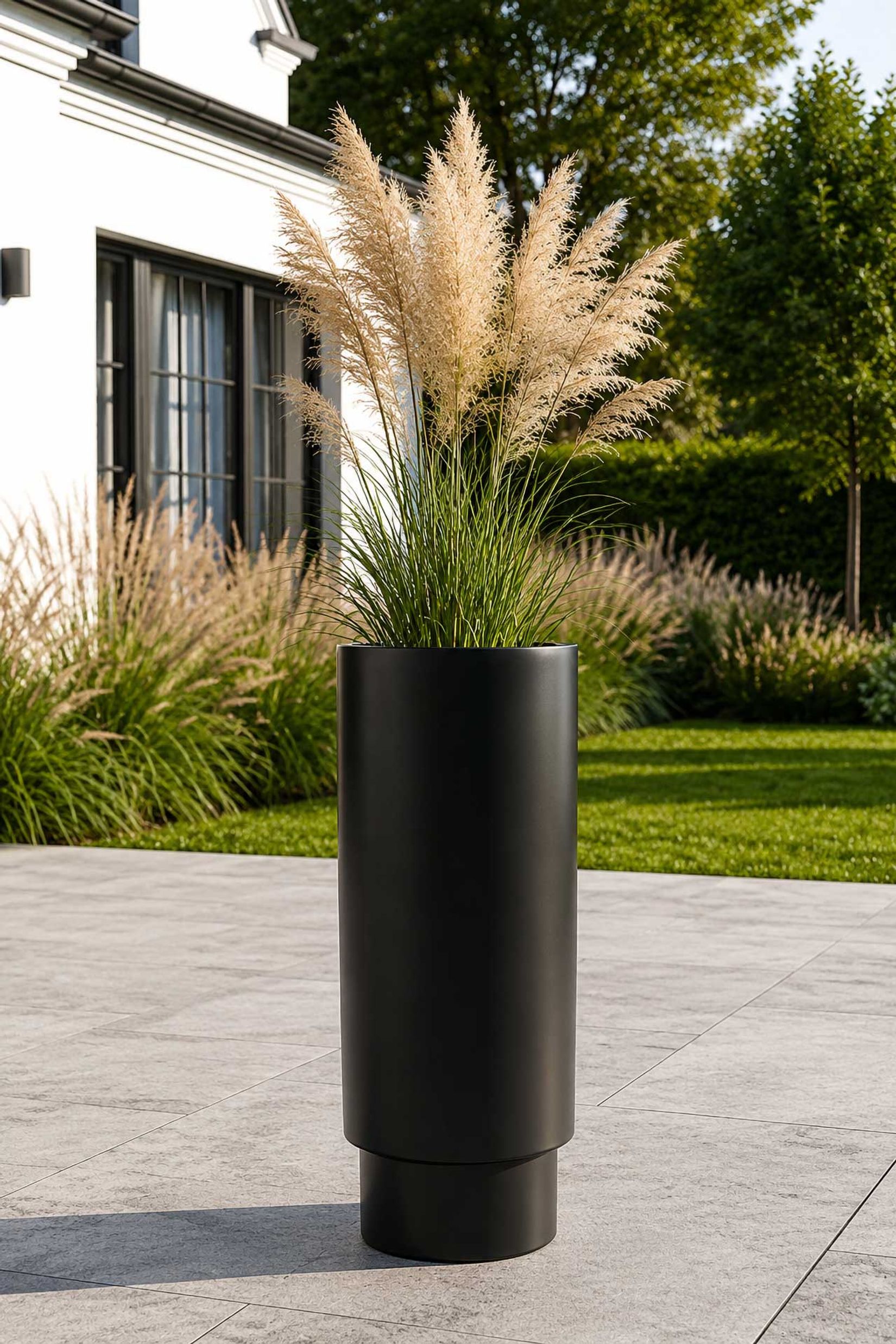 Blumentopf Pflanzkübel Fiberglas ESCADA Schwarz Matt Blumentopf Pflanzkübel Fiberglas ESCADA Schwarz Matt