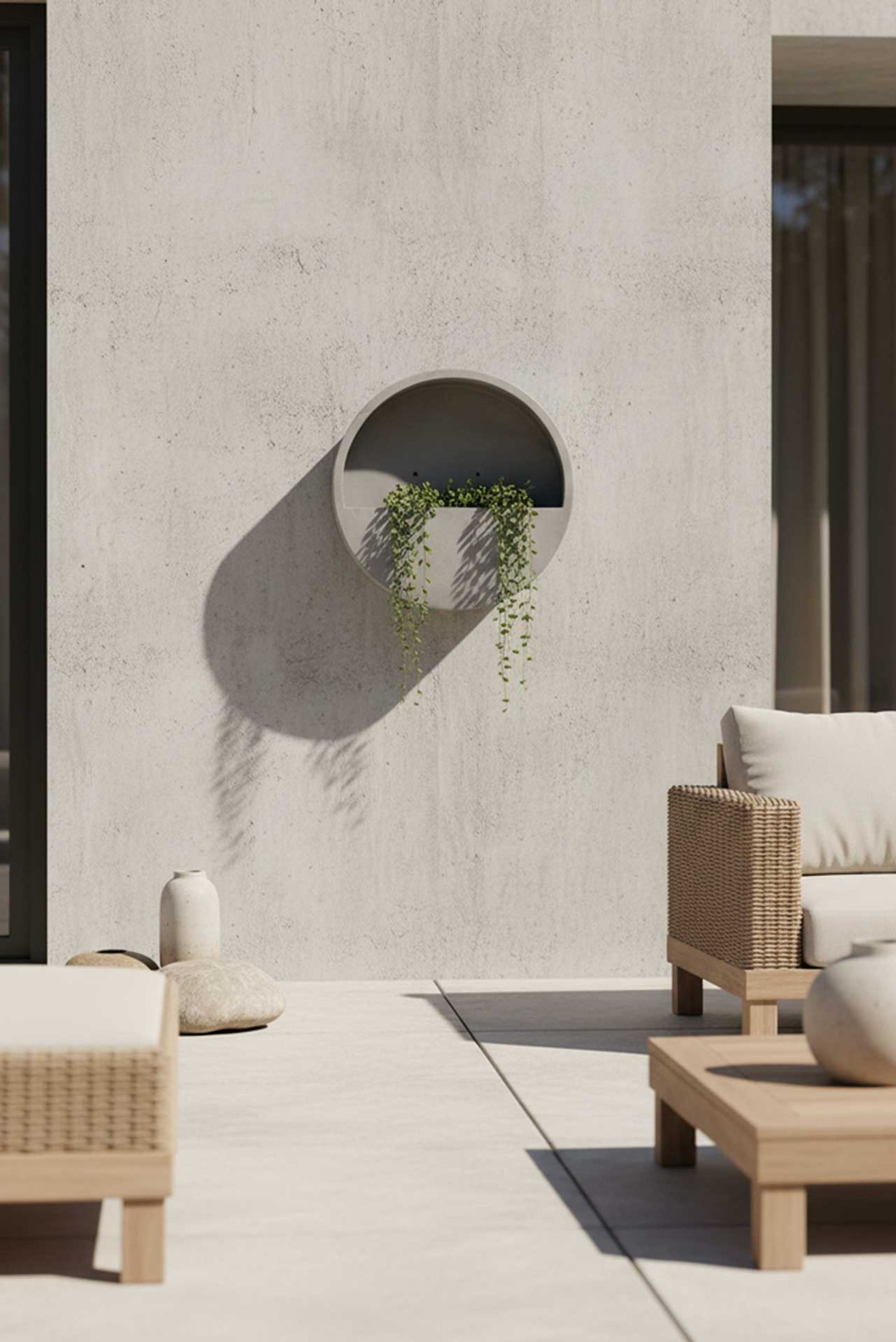 Wandtopf Wandkübel Wandblumentopf MURA Fiberglas Grau Wandtopf Wandkübel Wandblumentopf MURA Fiberglas Grau