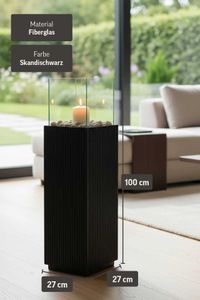 Windlicht Fiberglas Candela Skandischwarz