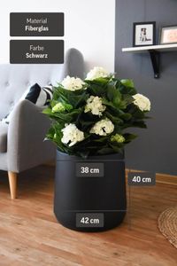 Pflanzkübel Blumentopf rund VEKRA Schwarz Matt