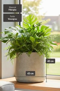 Blumentopf Pflanzkübel Fiberglas VEKRA Vesuvgrau