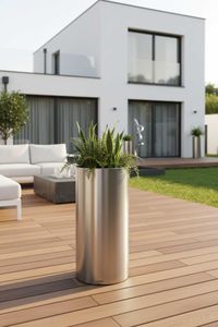 Pflanzkübel Blumenkübel Edelstahl "Estra", Gebürstet